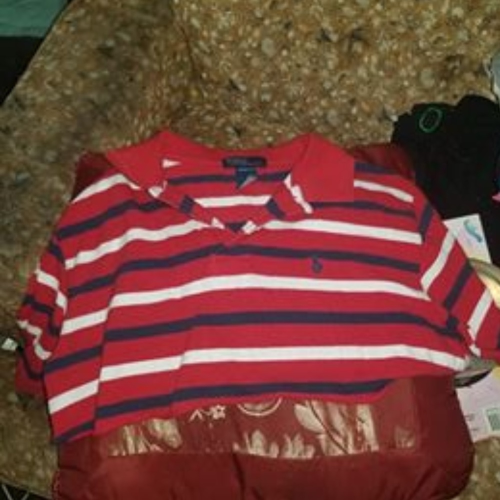 Striped polo cropped top!